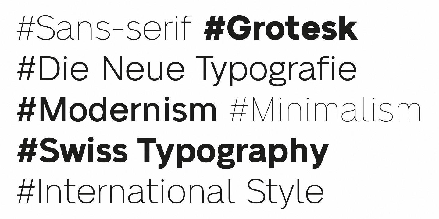 Beispiel einer Neue Alte Grotesk Black-Schriftart