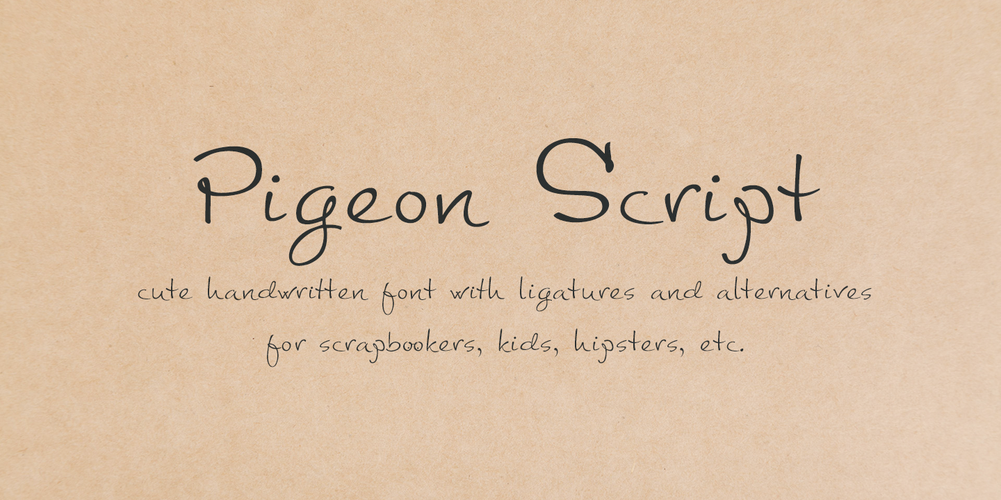 Beispiel einer Pigeon Script-Schriftart