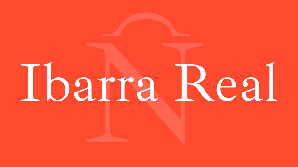 Beispiel einer Ibarra Real Nova-Schriftart
