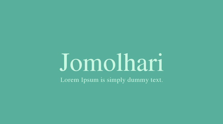 Beispiel einer Jomolhari Regular-Schriftart