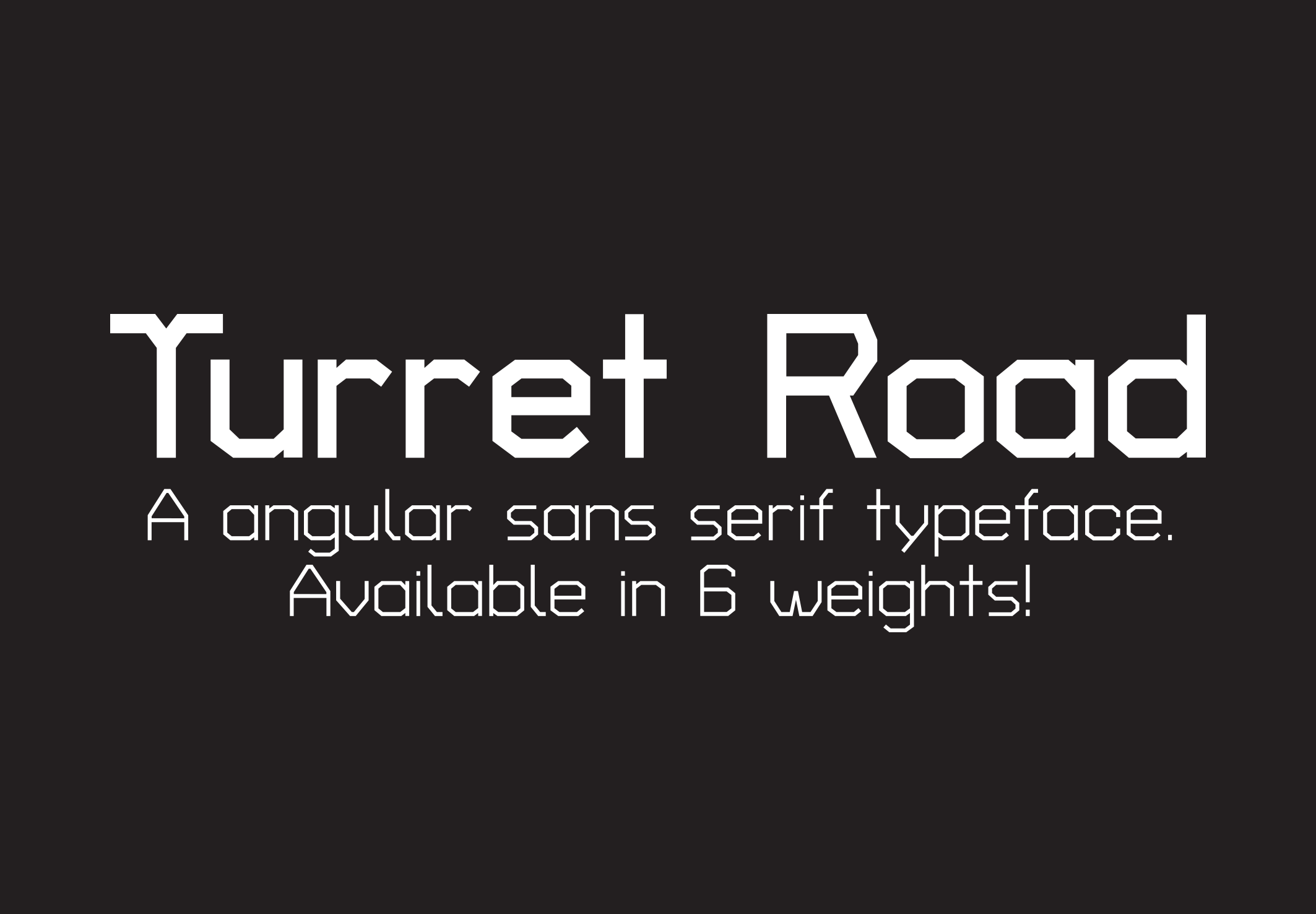 Beispiel einer Turret Road-Schriftart
