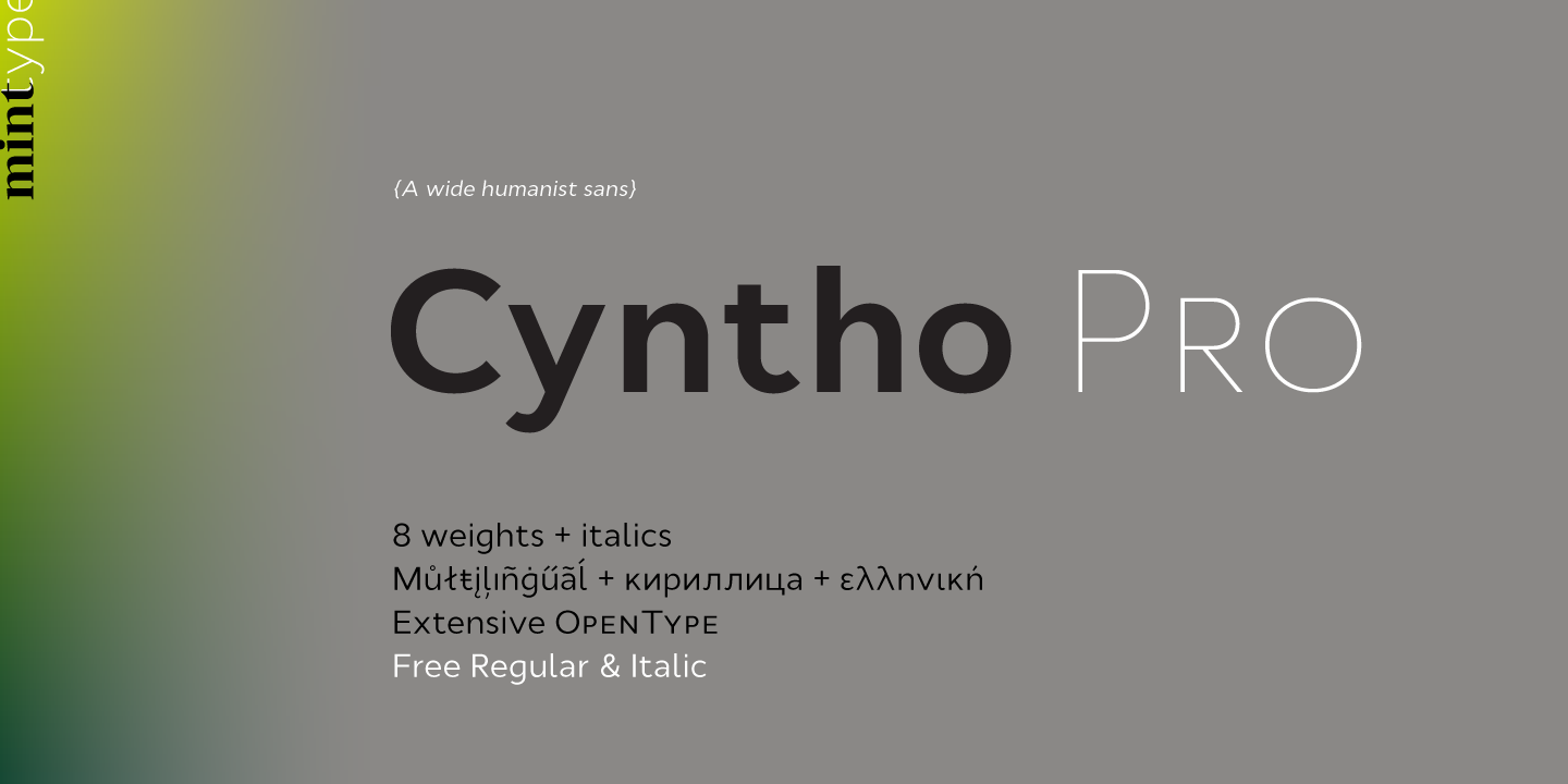 Beispiel einer Cyntho-Schriftart