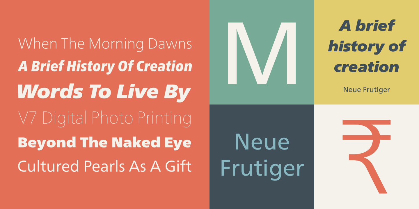 Beispiel einer Frutiger Neue Bold-Schriftart