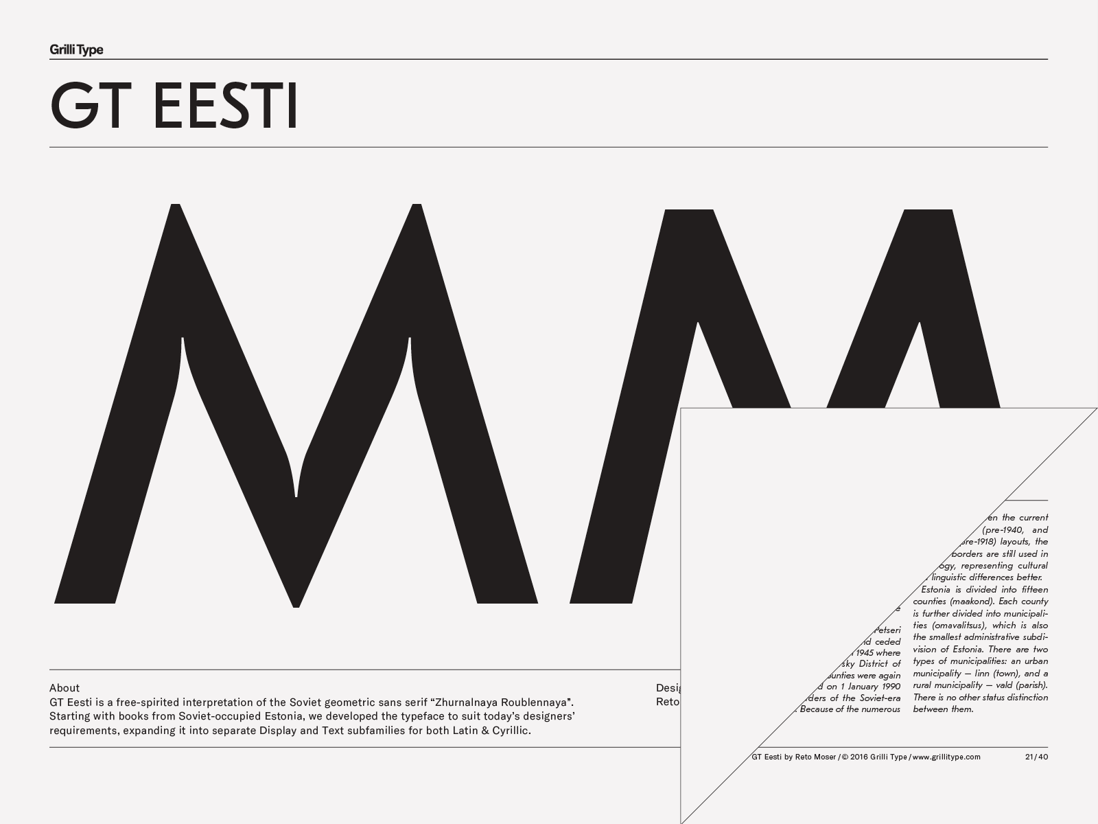 Beispiel einer GT Eesti Pro-Schriftart