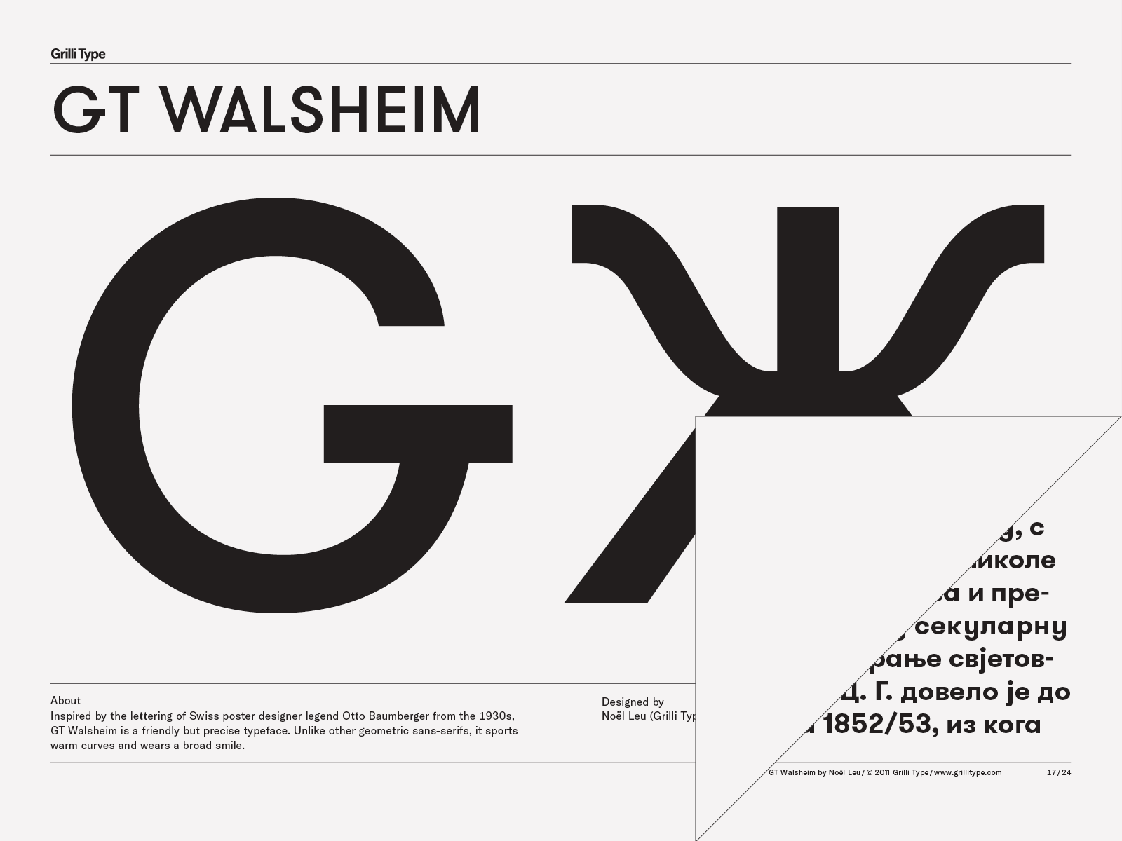 Beispiel einer GT Walsheim Pro-Schriftart