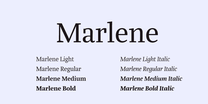 Beispiel einer Marlene-Schriftart