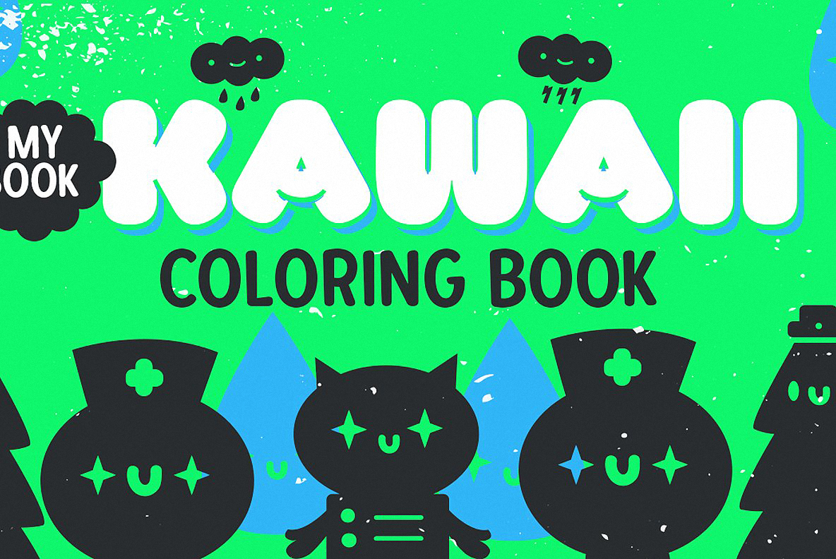 Beispiel einer Kawaii RT Mona Shadow-Schriftart