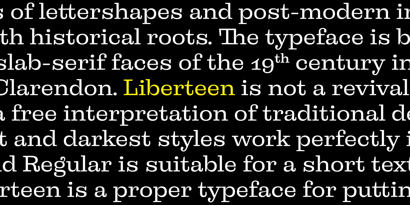 Beispiel einer Liberteen Thin-Schriftart