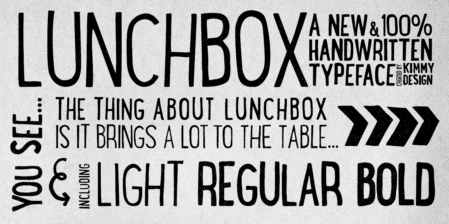 Beispiel einer LunchBox Regular-Schriftart