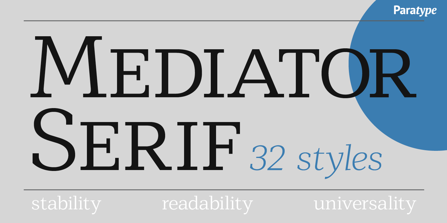 Beispiel einer Mediator Serif Extra Bold Ital-Schriftart