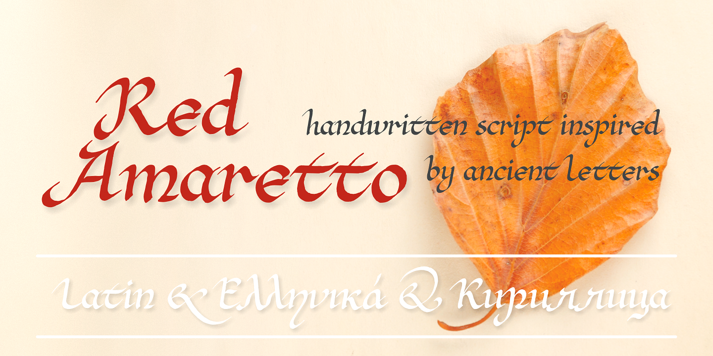 Beispiel einer Red Amaretto Regular-Schriftart