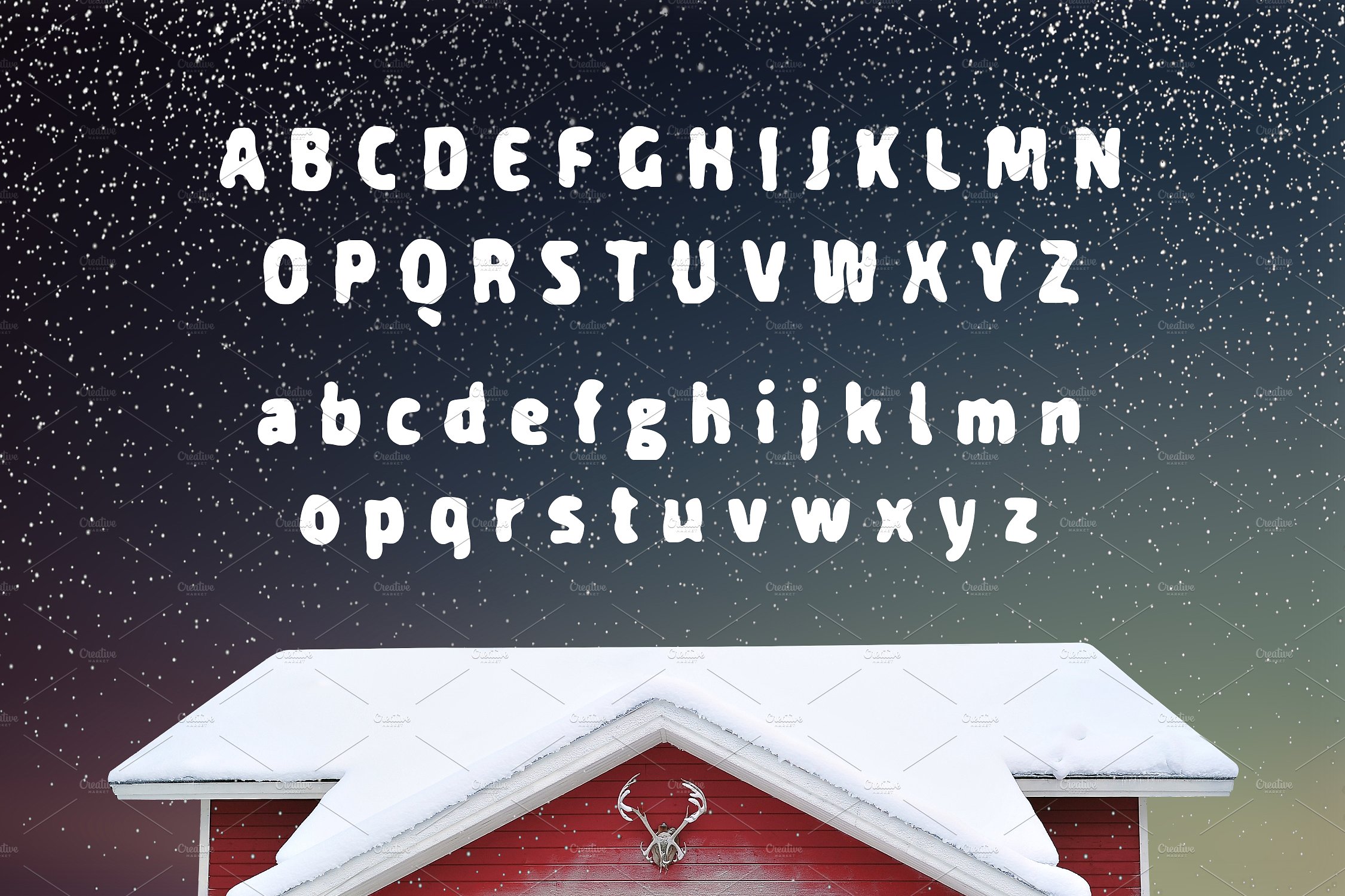 Beispiel einer Snow On The Roof Regular-Schriftart