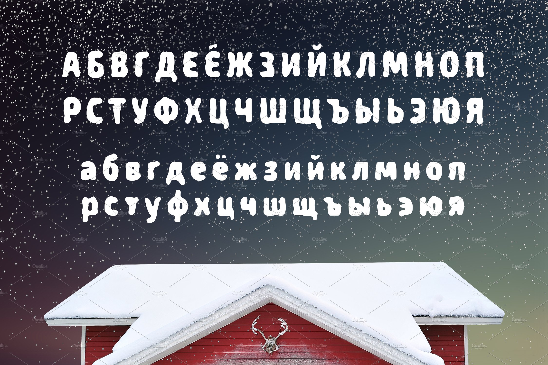 Beispiel einer Snow On The Roof Regular-Schriftart