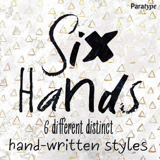 Beispiel einer Six Hands-Schriftart