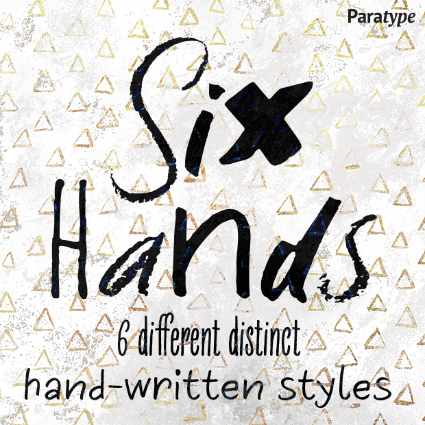 Beispiel einer Six Hands Condensed-Schriftart