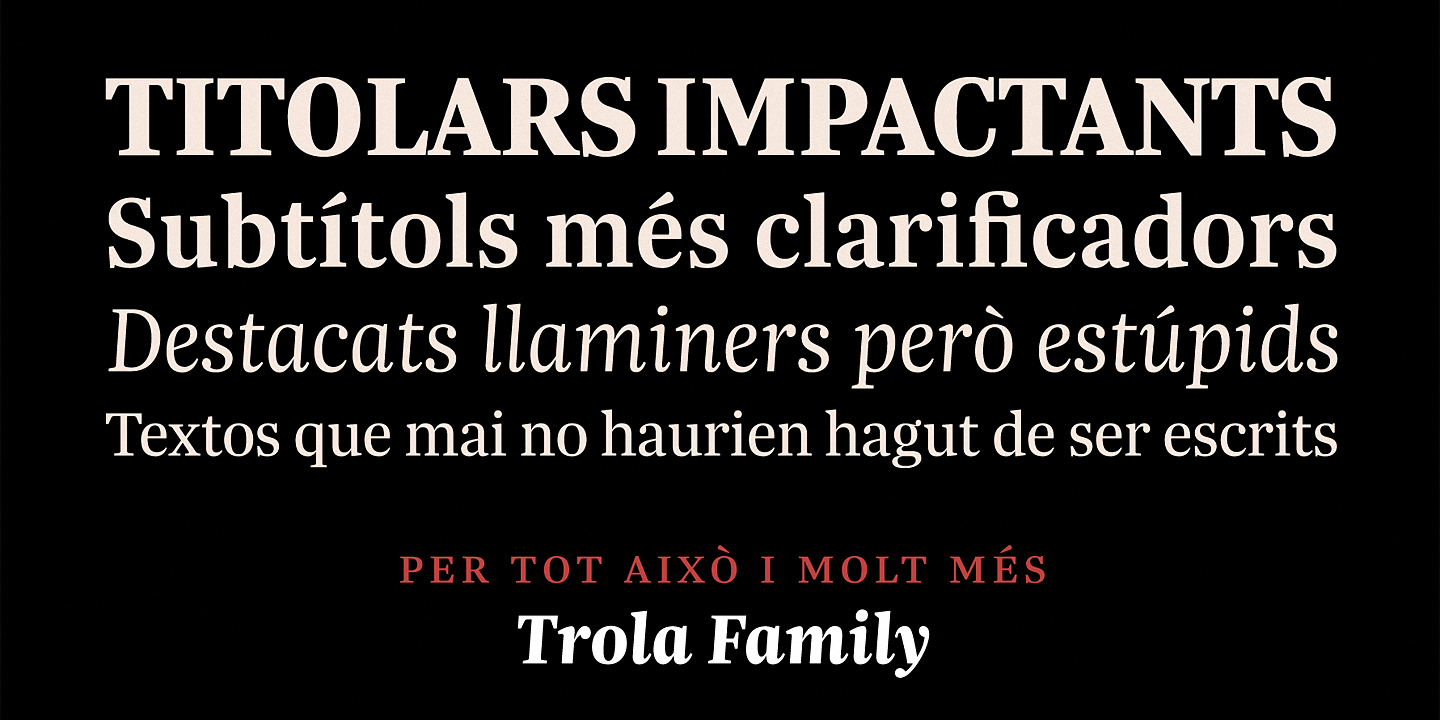 Beispiel einer Trola Heavy Italic-Schriftart