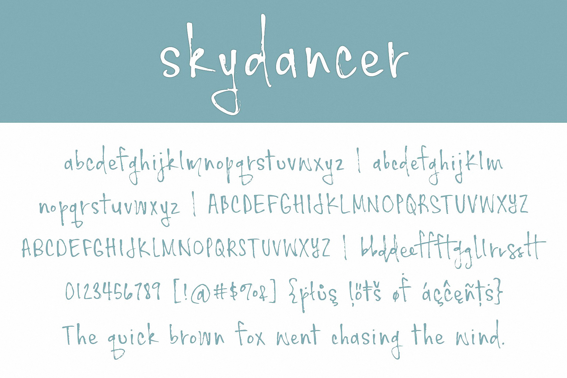 Beispiel einer Skydancer Regular-Schriftart