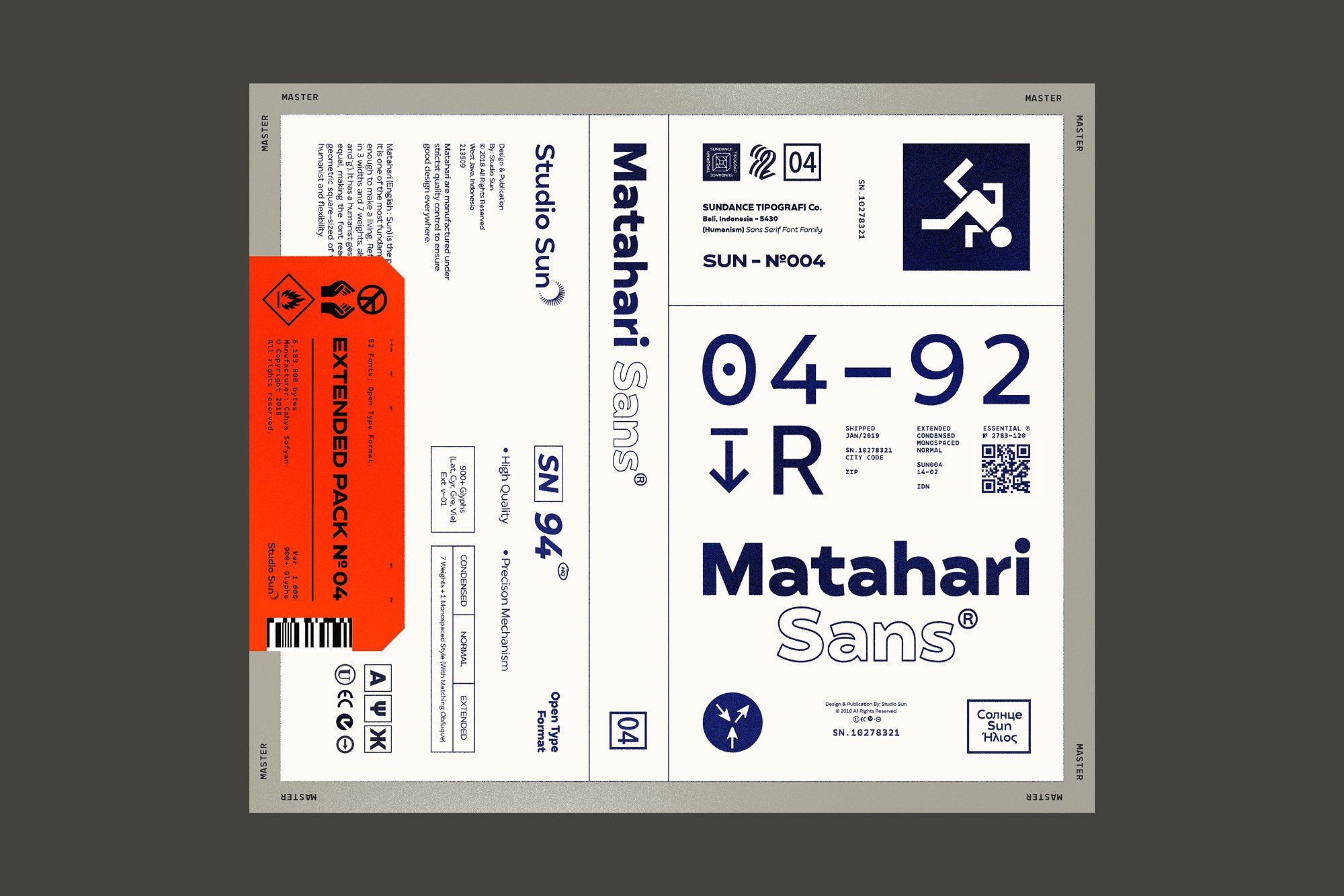 Beispiel einer Matahari Extended 400 ExRgObl-Schriftart