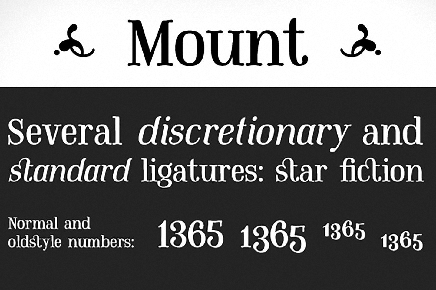 Beispiel einer Mount Italic-Schriftart