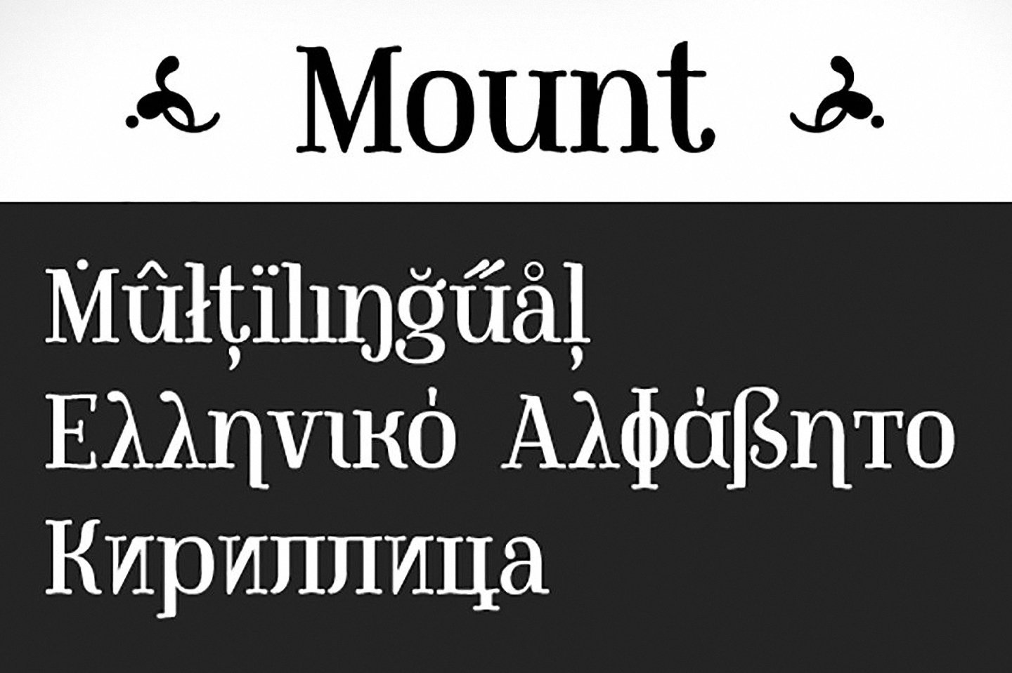 Beispiel einer Mount Italic-Schriftart