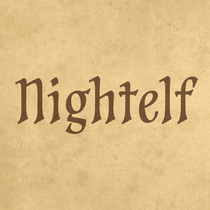 Beispiel einer Nightelf-Schriftart