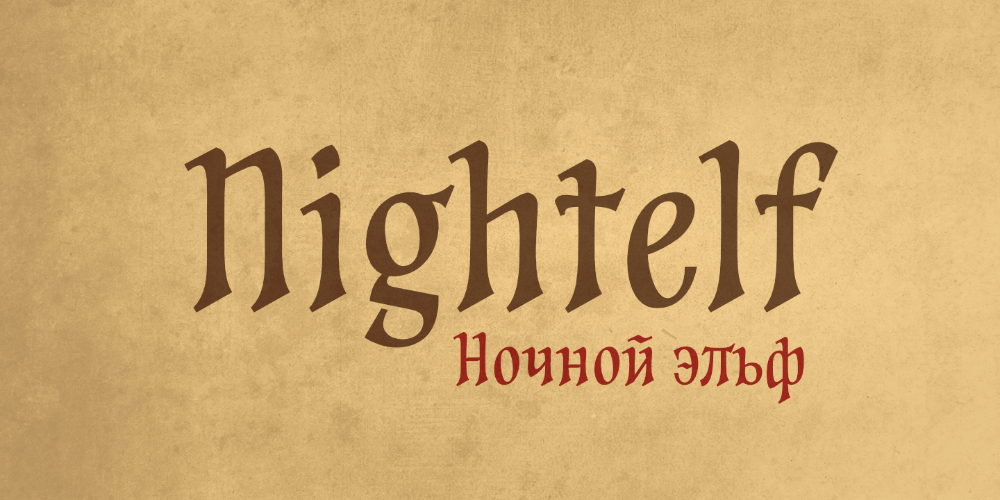 Beispiel einer Nightelf Regular-Schriftart