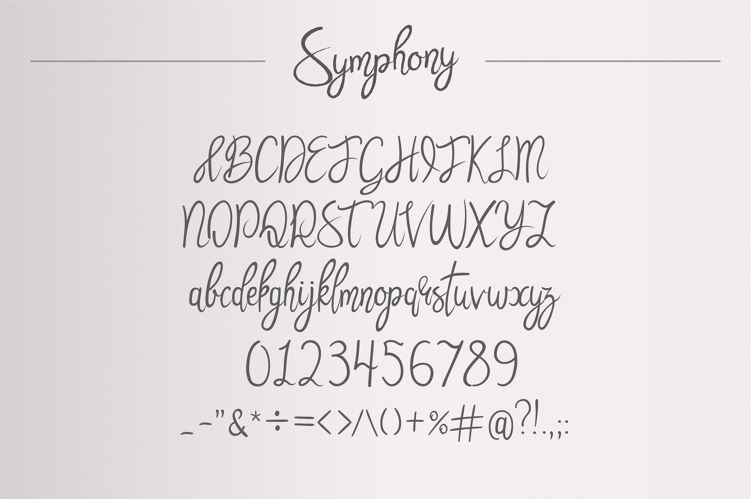 Beispiel einer Simphony Regular-Schriftart