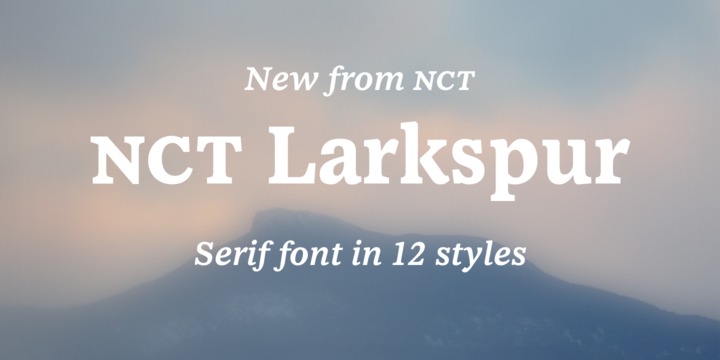 Beispiel einer NCT Larkspur SC Regular-Schriftart