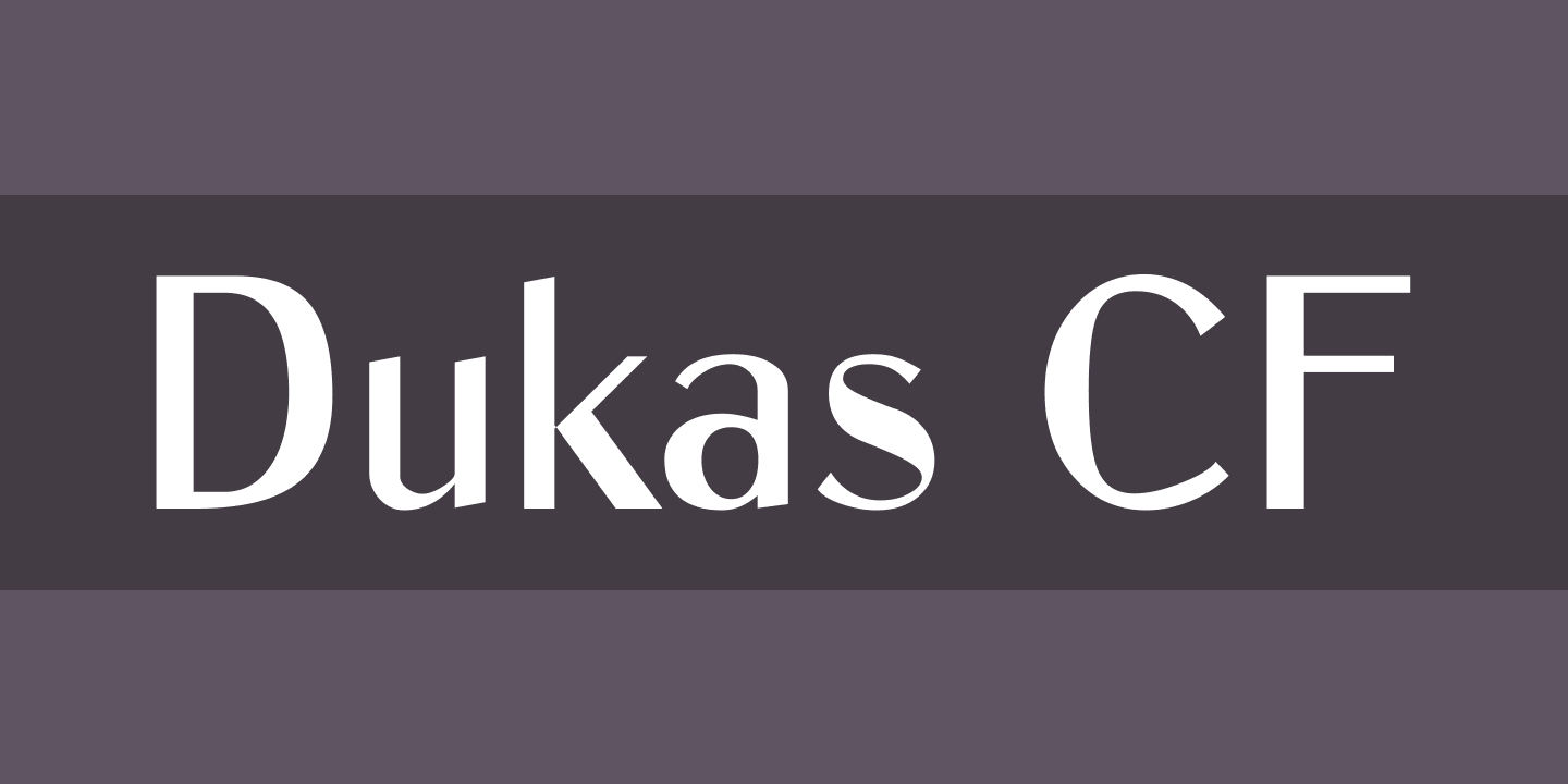 Beispiel einer Dukas CF-Schriftart