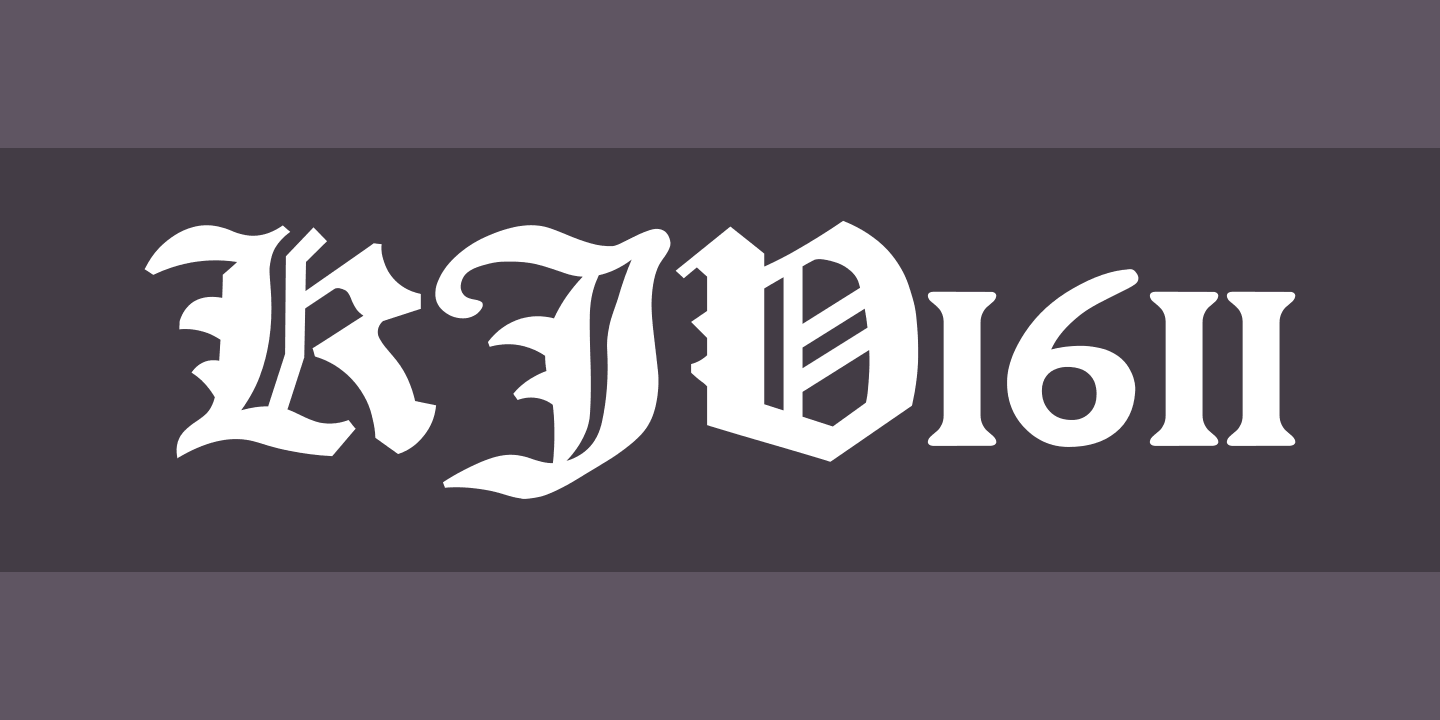 Beispiel einer KJV1611 Regular-Schriftart