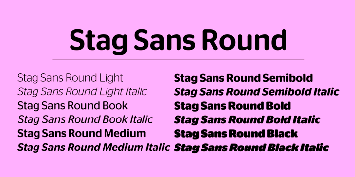 Beispiel einer Stag Sans Italic-Schriftart