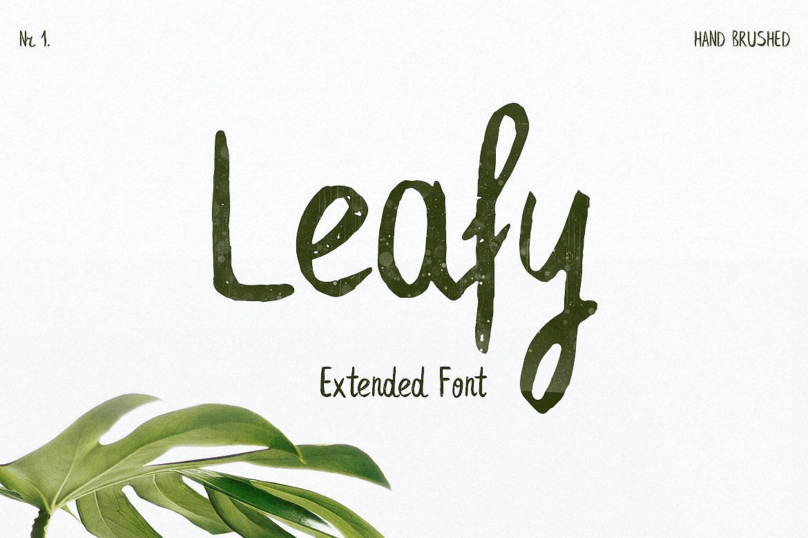Beispiel einer Leafy Extended-Schriftart