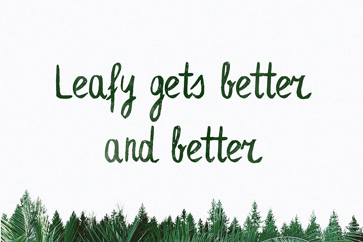 Beispiel einer Leafy Extended Regular-Schriftart