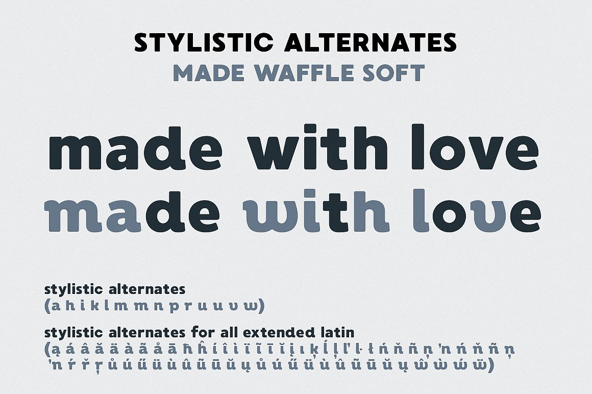 Beispiel einer MADE Waffle  Soft-Schriftart