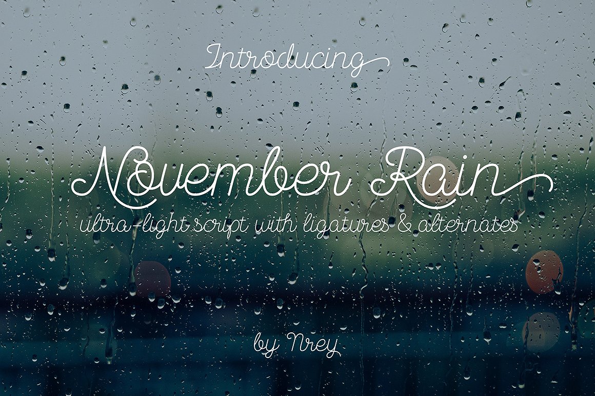 Beispiel einer November Rain-Schriftart
