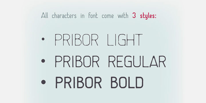 Beispiel einer Pribor Light-Schriftart