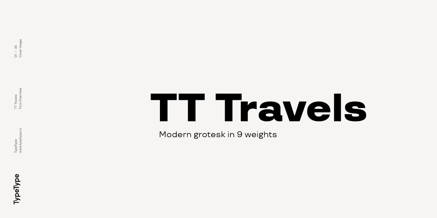 Beispiel einer TT Travels Thin-Schriftart