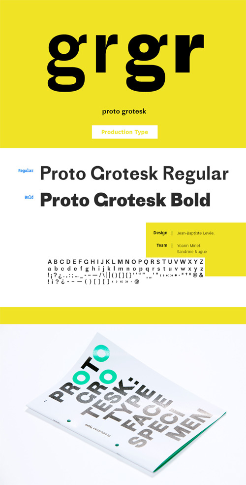 Beispiel einer Proto Grotesk Bold-Schriftart