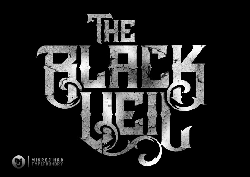 Beispiel einer The Black Veil Alt3-Schriftart