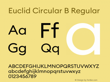 Beispiel einer Euclid Circular B-Schriftart