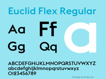 Beispiel einer Euclid Flex-Schriftart