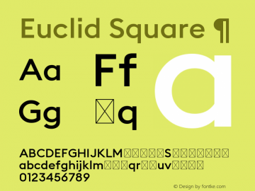 Beispiel einer Euclid Square-Schriftart
