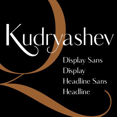 Beispiel einer Kudryashev Display Display-Schriftart