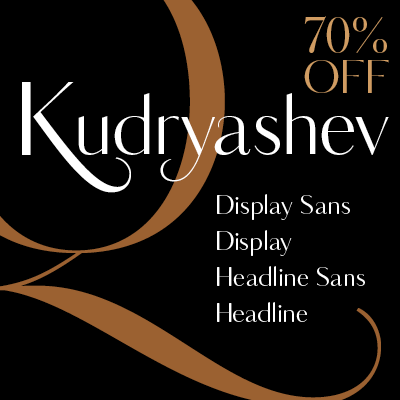 Beispiel einer Kudryashev Display Display Sans-Schriftart