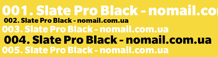 Beispiel einer Slate Pro Black-Schriftart