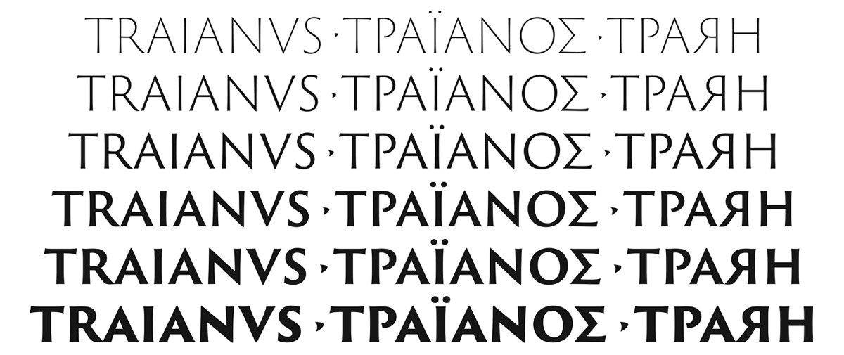 Beispiel einer Trajan Pro 3 Bold-Schriftart