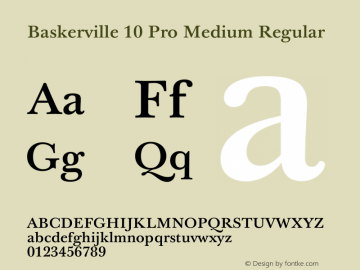 Beispiel einer Baskerville 10 Pro Medium-Schriftart