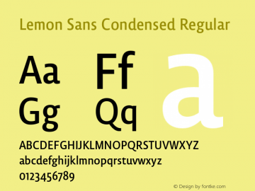 Beispiel einer Lemon Sans Condensed-Schriftart