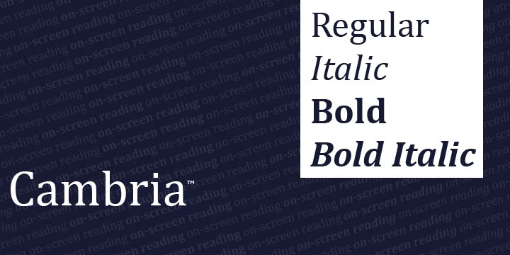 Beispiel einer Cambria Italic-Schriftart
