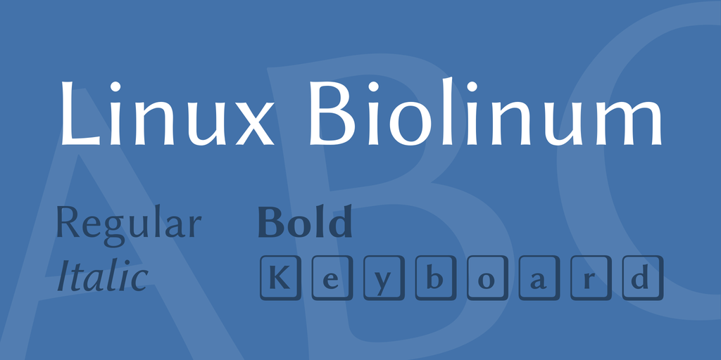 Beispiel einer Linux Biolinum Italic-Schriftart